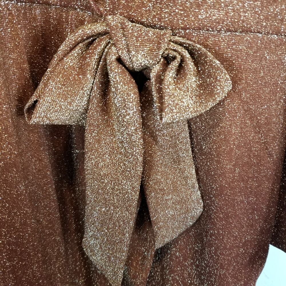 Torrid Women's Midi Glitter Knit Surplice Slit Tie Dress Gold Size 3X - Picture 5 of 10